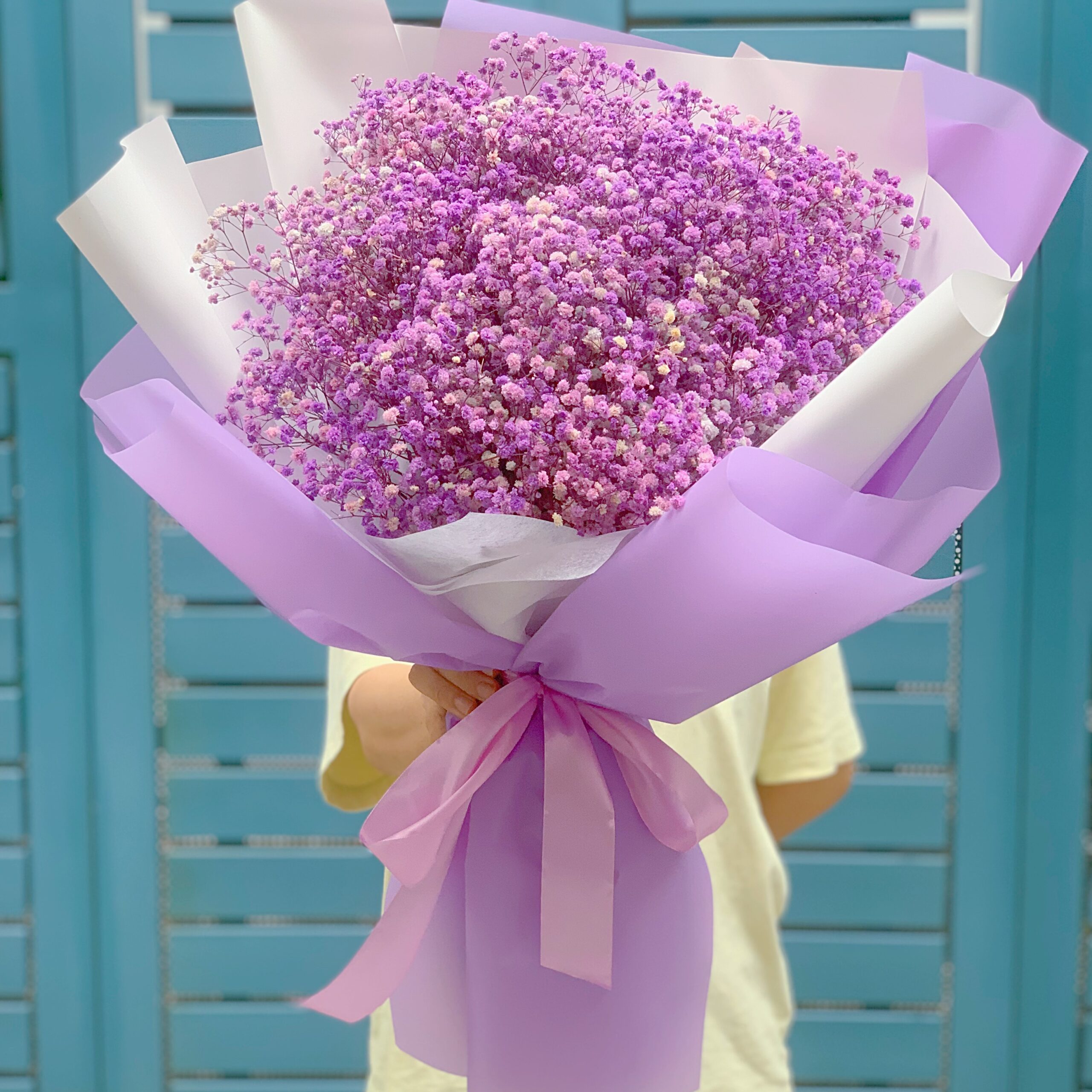 Bó hoa Baby khô – tím – Hoa Tháng Tư